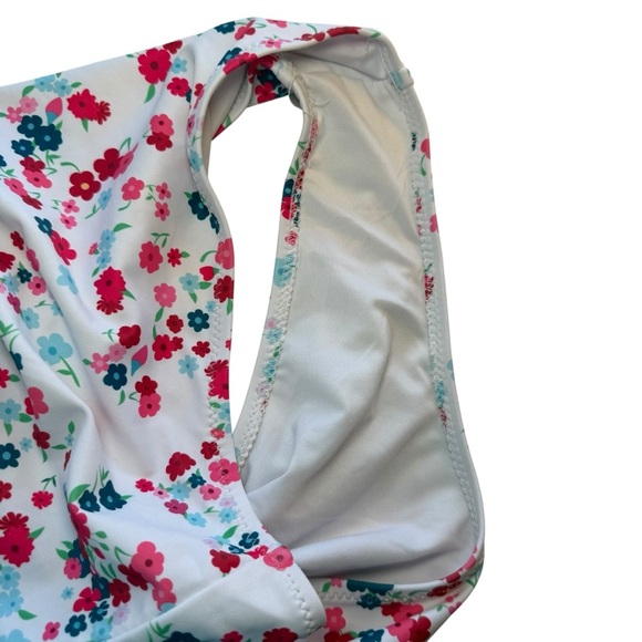 Beachsissi Swim Bikini Bottom Womens Size L White Floral Tropical Beach Vacation - Picture 3 of 7